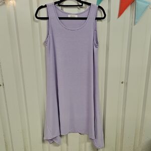 Purple Sleeveless Scoop Neck Sundress